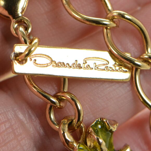 Oscar de la Renta Red Resin and Crystal Bouquet Necklace - Picture 6 of 6